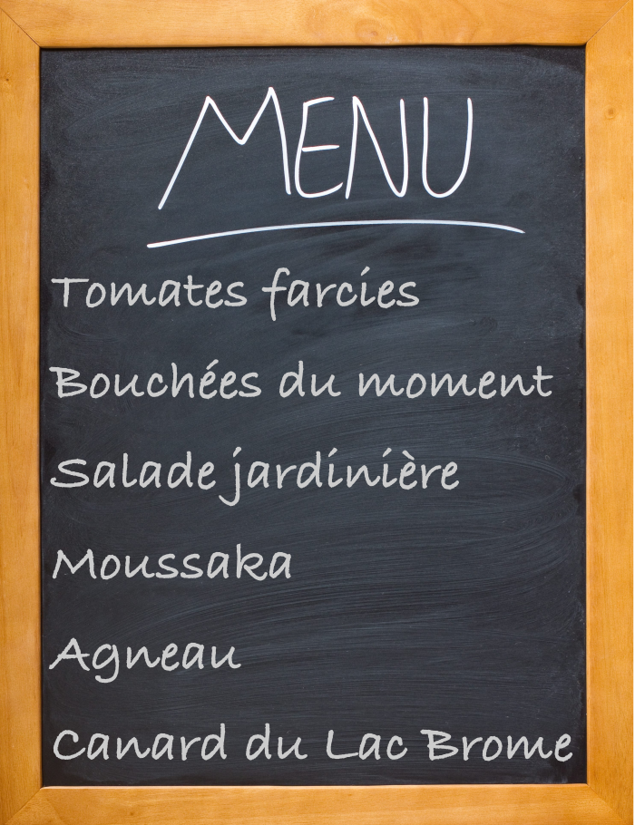 Menu cocktail bénéfices